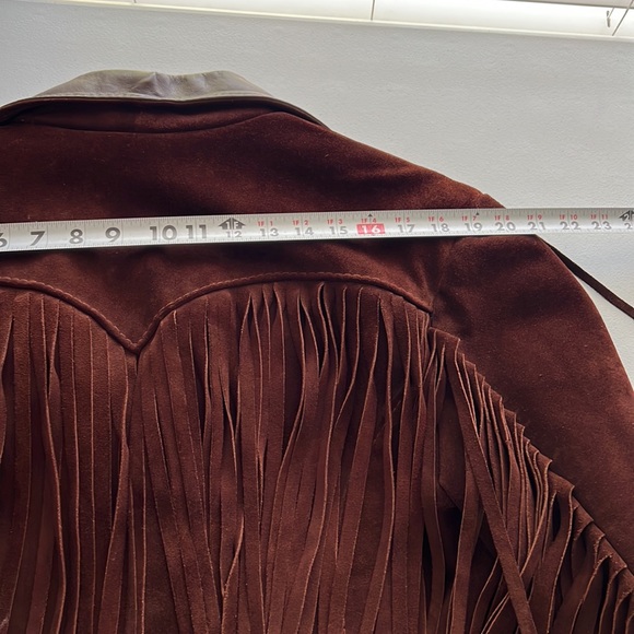 Vintage Lethar Suede Fringe Hippie Kantex Leather Jacket Size 40R - Picture 13 of 13